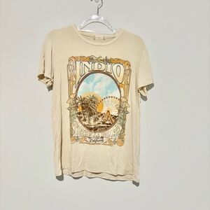 Altar'd State Indio Coachella Graphic Tee A1125SQ82JD‎ Made in USA Large tan M